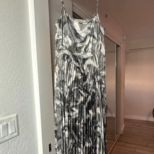 All Saints Black and Gray Midi Dress